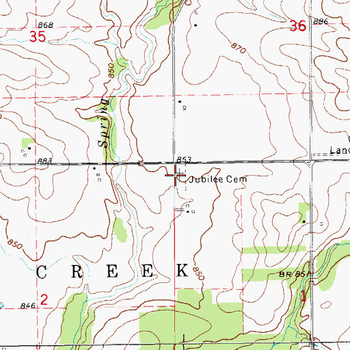 Topographic Map of Zion Lutheran Cemetery, IA