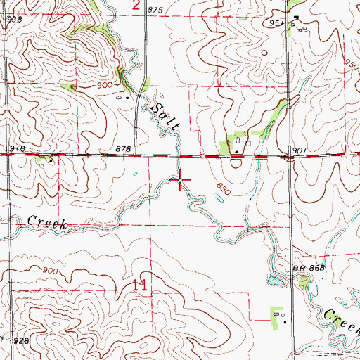 Topographic Map of Kibbe Creek, IA