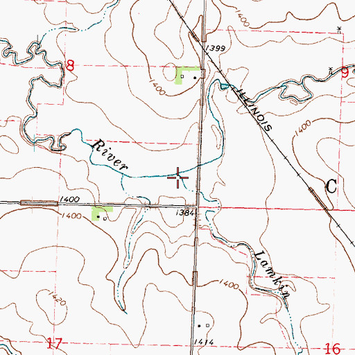Topographic Map of Lamkin Creek, IA