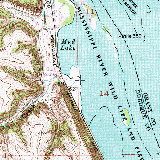 Topographic Map of Leisure Creek, IA