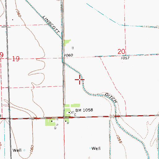 Topographic Map of Linscott Ditch, IA