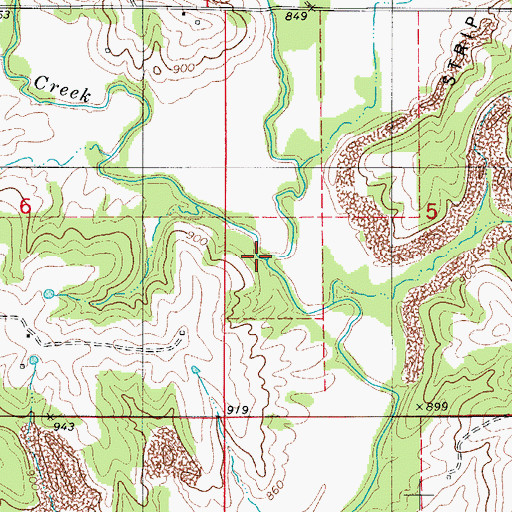 Topographic Map of Little Shoal Creek, MO