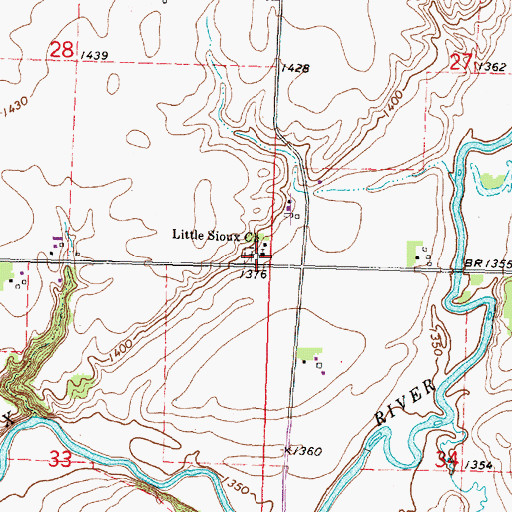 Topographic Map of Little Sioux Church, IA