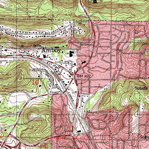 Topographic Map of Amboy, AR