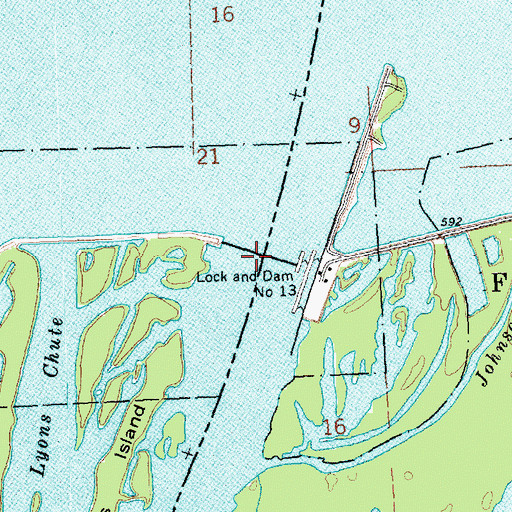 Topographic Map of Lock and Dam No, IA