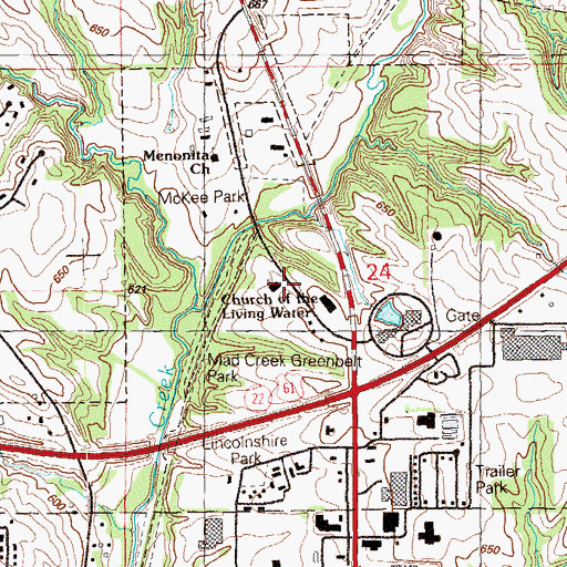 Topographic Map of Locust Grove School, IA
