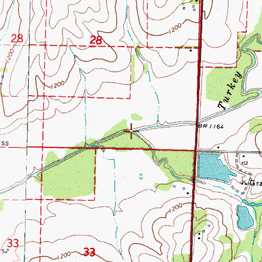 Topographic Map of Lone Tree Branch, IA