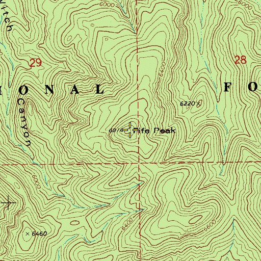 Topographic Map of Fife Peak, AZ
