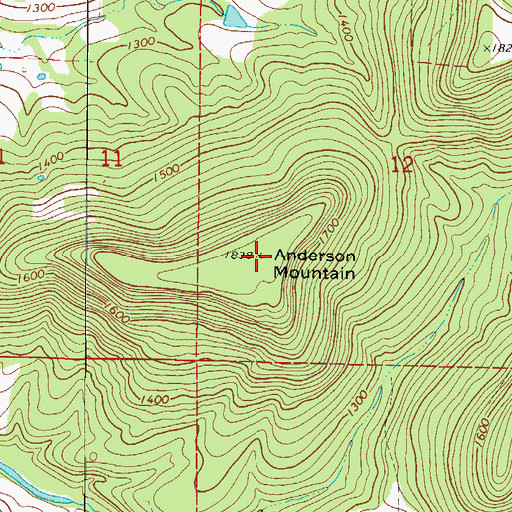 Topographic Map of Anderson Mountain, AR