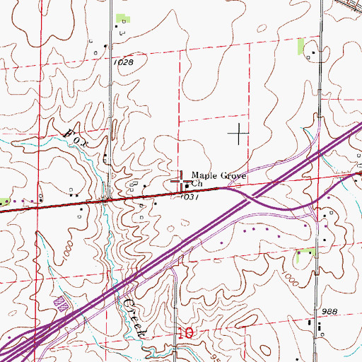 Topographic Map of Maple Grove Church, IA