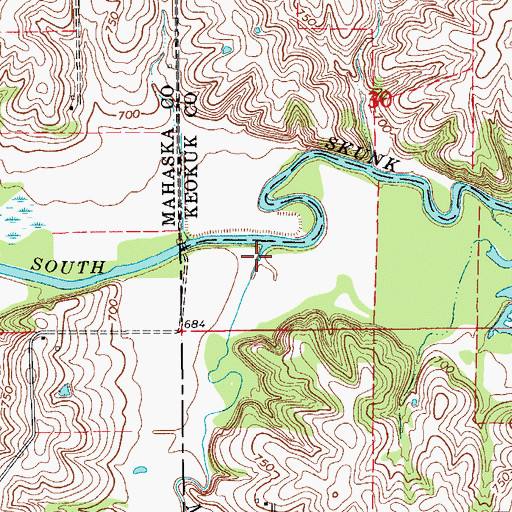 Topographic Map of Mattix Branch, IA