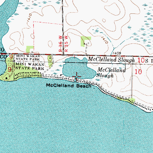 Topographic Map of McClelland Slough, IA