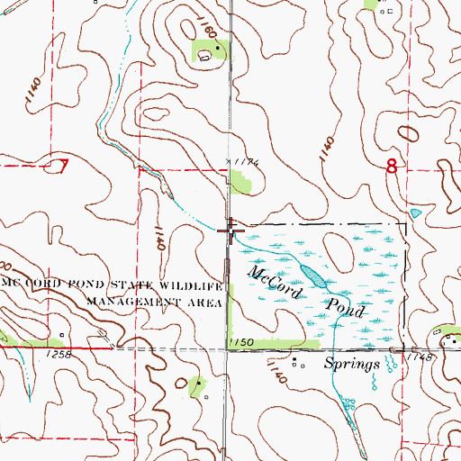 Topographic Map of McCord Pond, IA