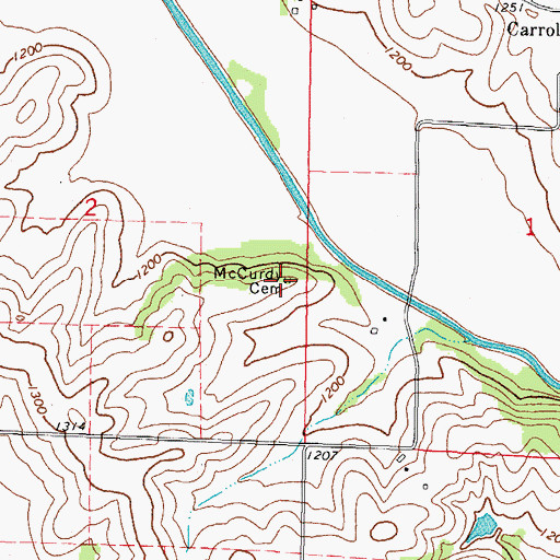 Topographic Map of McCurdy Cemetery, IA