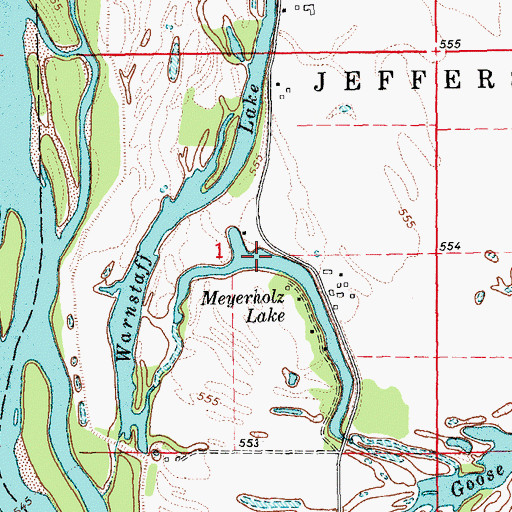 Topographic Map of Meyerholz Lake, IA