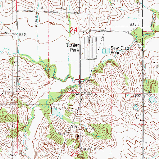 Topographic Map of Middle Timber Creek, IA