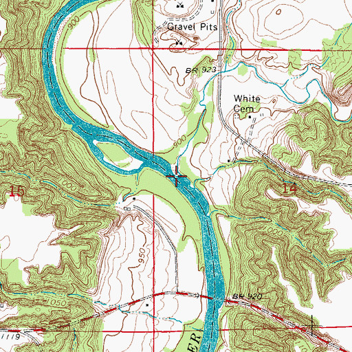Topographic Map of Mineral Branch, IA