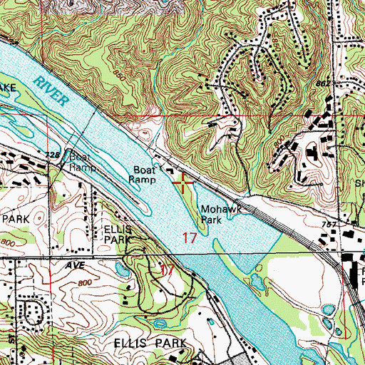 Topographic Map of Mohawk Park, IA