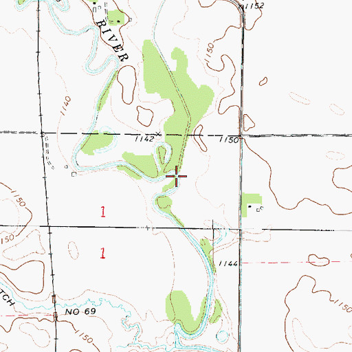Topographic Map of Mud Creek, IA