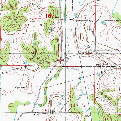 Topographic Map of North Fork Clanton Creek, IA