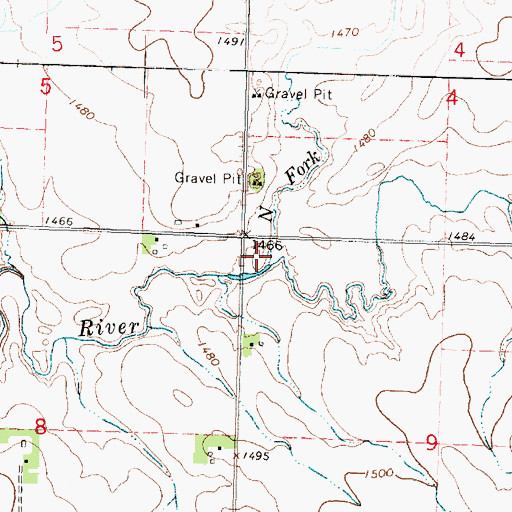 Topographic Map of North Fork Floyd River, IA