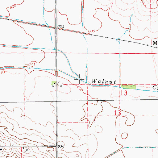 Topographic Map of North Fork Walnut Creek, IA