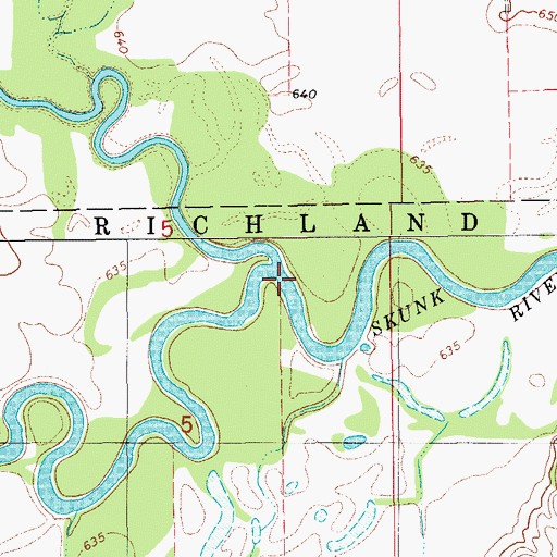 Topographic Map of North Skunk River, IA