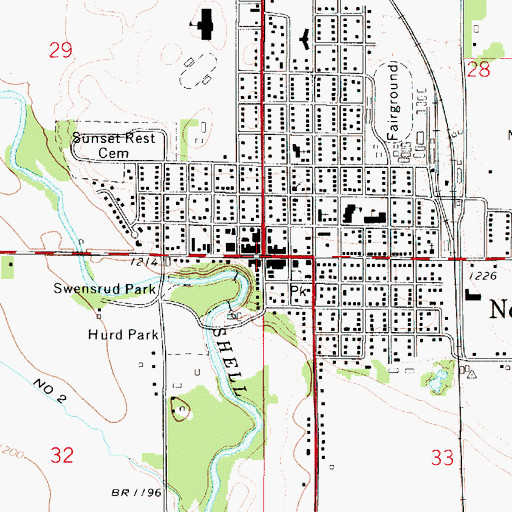 Topographic Map of Northwood, IA