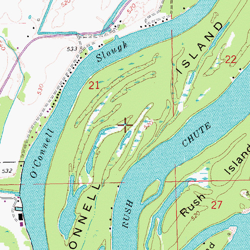 Topographic Map of O'connell Island, IA