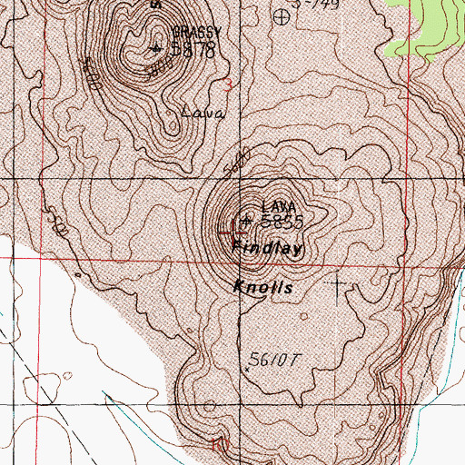 Topographic Map of Findlay Knolls, AZ