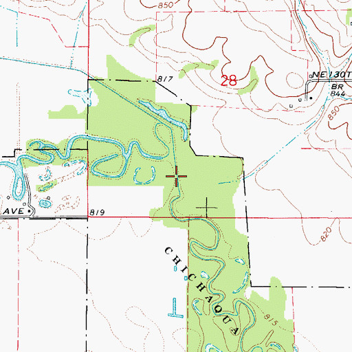 Topographic Map of Old Channel, IA