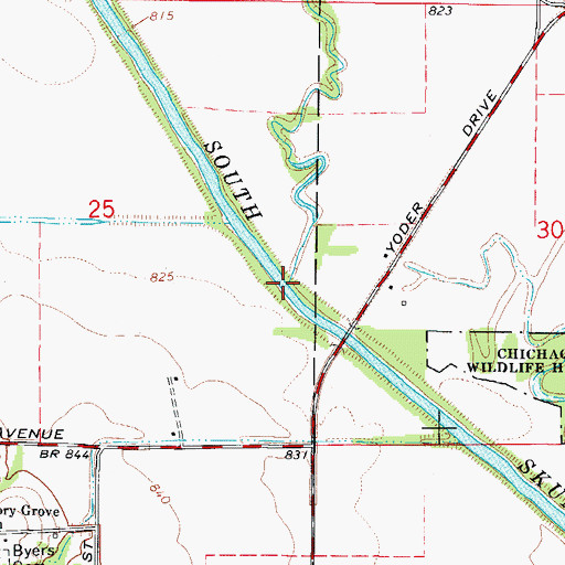 Topographic Map of Old Channel, IA