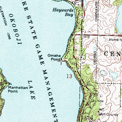 Topographic Map of Omaha Point, IA