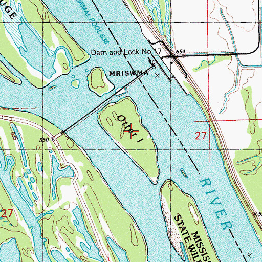 Topographic Map of Otter Island, IA