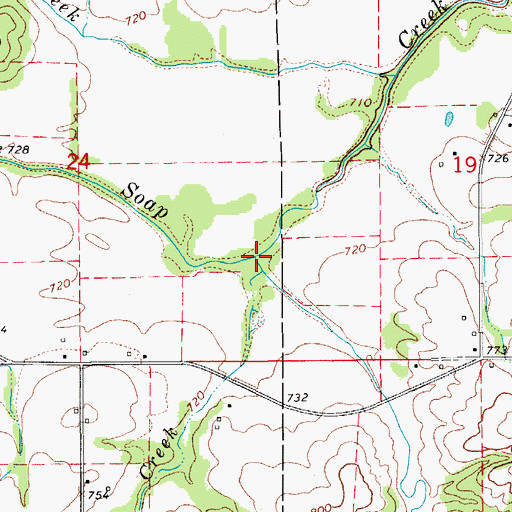 Topographic Map of Pepper Creek, IA
