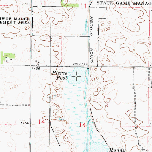 Topographic Map of Pierce Pool, IA
