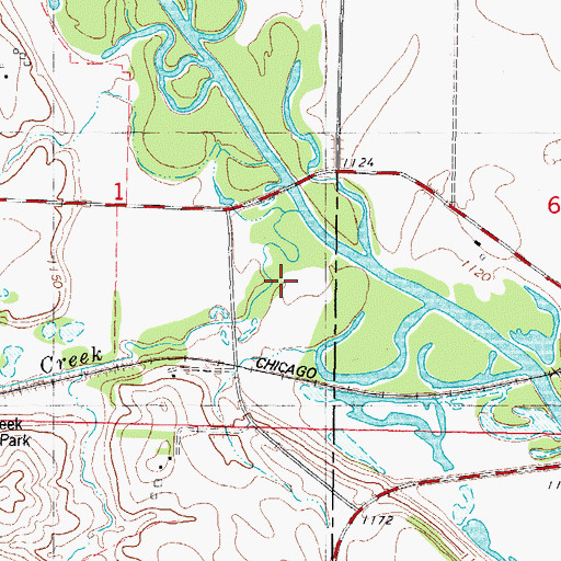Topographic Map of Pilot Creek, IA