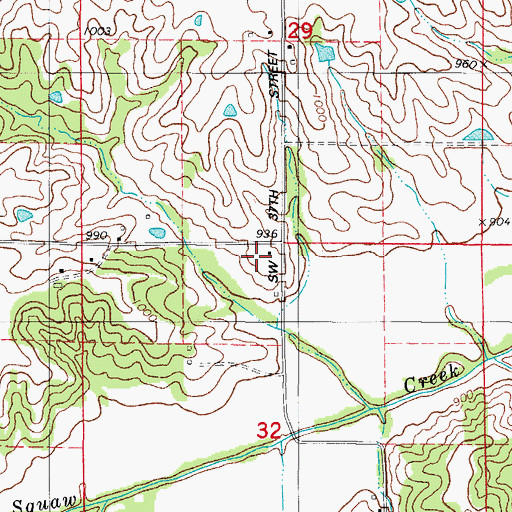 Topographic Map of Pleasant View School, IA
