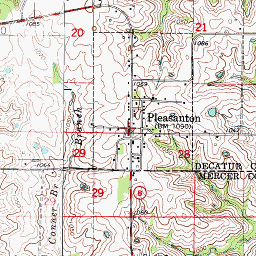 Topographic Map of Pleasanton, IA