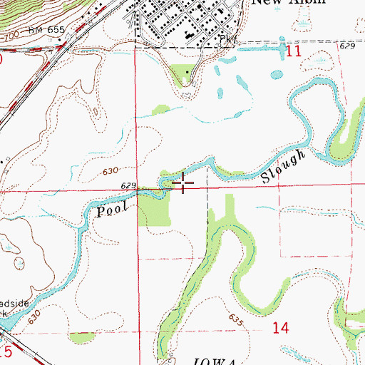 Topographic Map of Pool Slough, IA