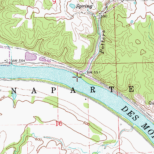 Topographic Map of Potters Branch, IA