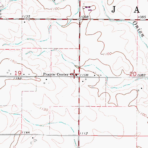 Topographic Map of Prairie Center Church, IA