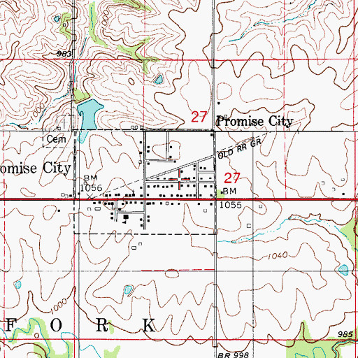 Topographic Map of Promise City, IA