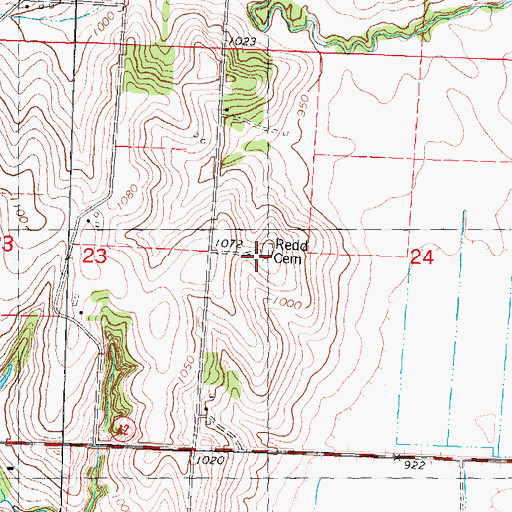 Topographic Map of Redd Cemetery, IA