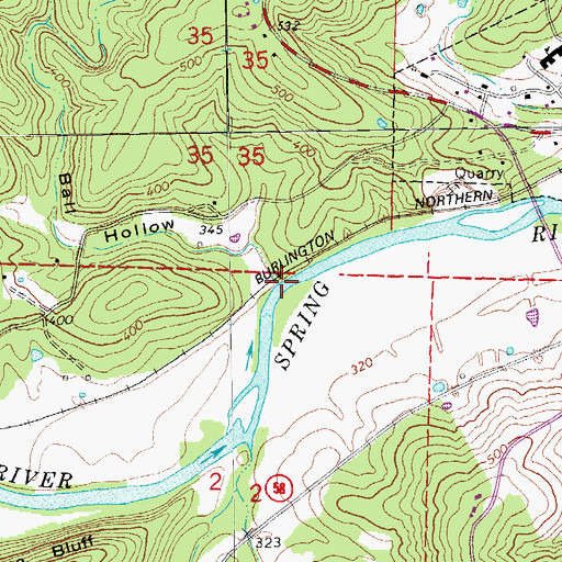 Topographic Map of Ball Hollow, AR