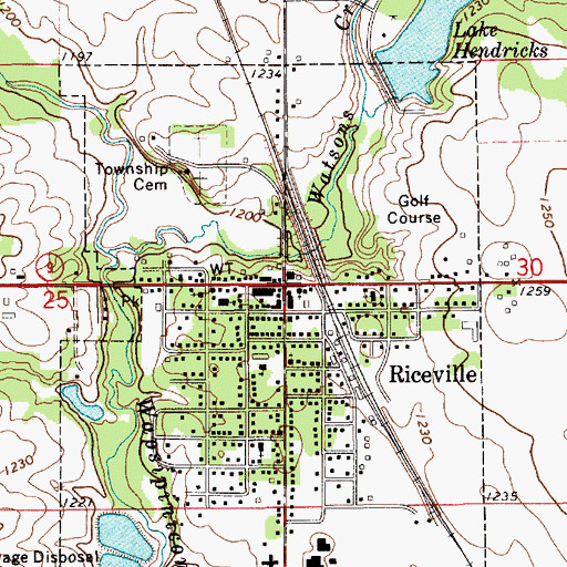 Topographic Map of Riceville, IA