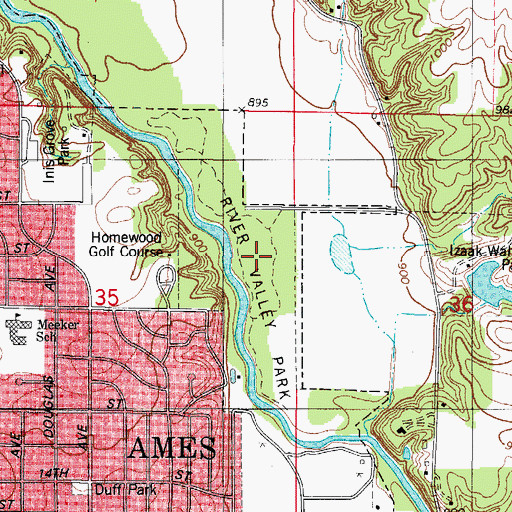 Topographic Map of River Valley Park, IA