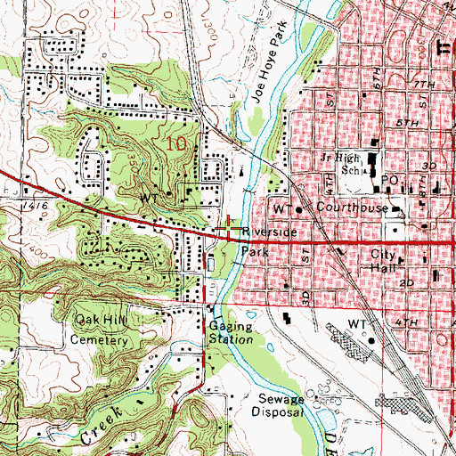 Topographic Map of Riverside Park, IA