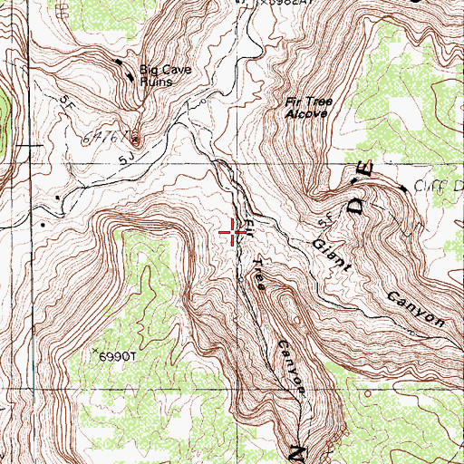 Topographic Map of Fir Tree Canyon, AZ