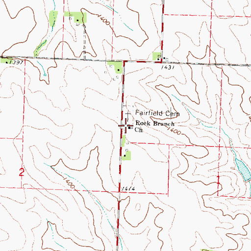 Topographic Map of Rock Branch Church, IA